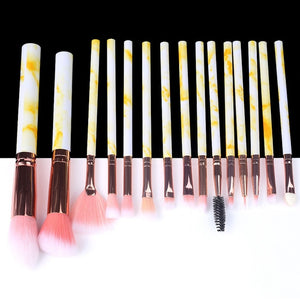 Vibrant Marble Makeup Brushes Set