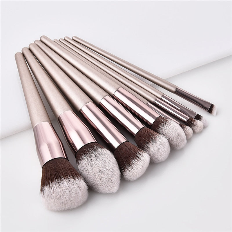 Champagne Makeup Brushes Set